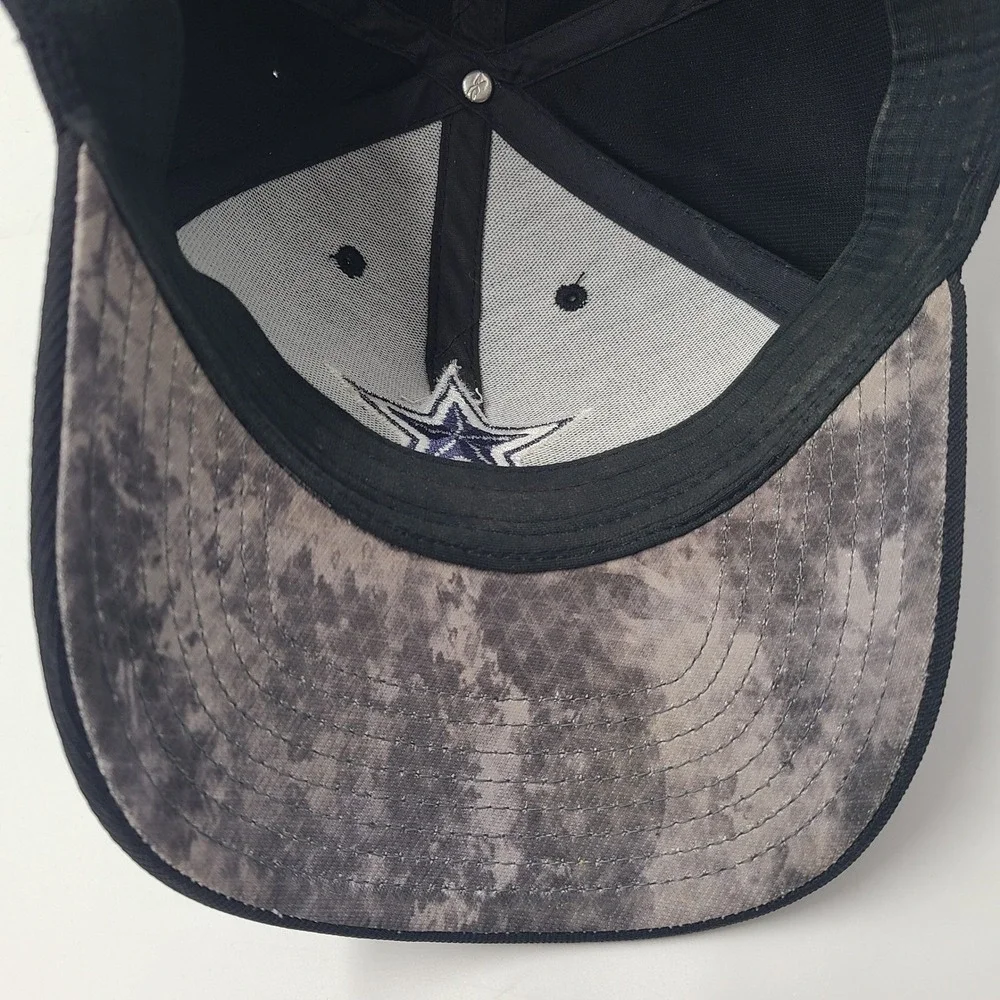 Dallas Cowboys Hat‎ Fitted L-XL Reebok Black NFL Football Logo Nylon Blend Men